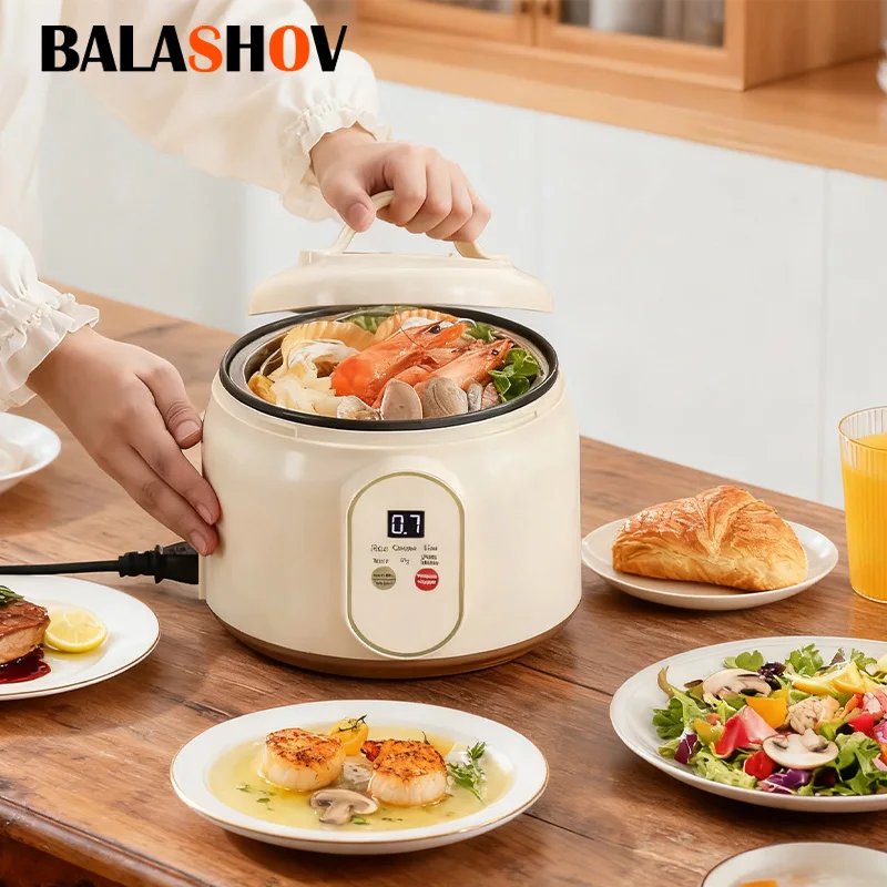 1,8 l Mini-Reiskocher, elektrische Antihaft-Pfanne, Töpfe zum Kochen, multifunktionaler Herd, 1–2 Personen, Edelstahlauskleidung, Reiskocher Image