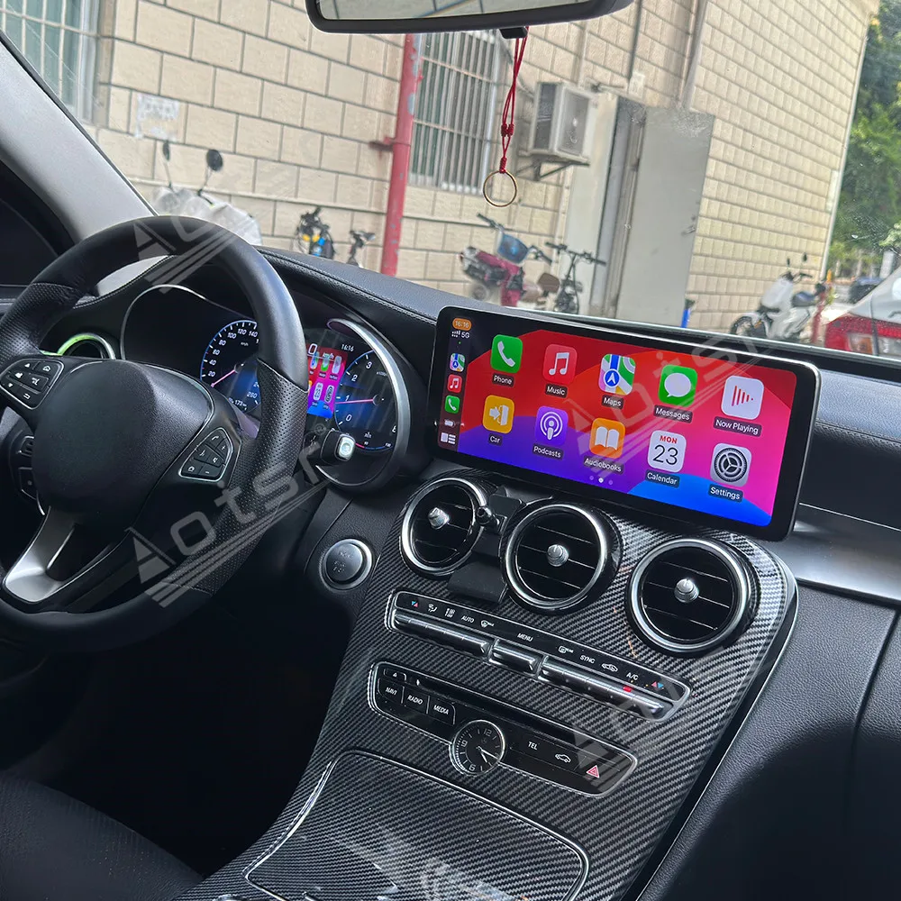 12,8'' Android 13 Autoradio Für Mercedes Benz C Klasse W205/GLC X253 NTG5.0/5,5/6,0 2015-2019 LCD Digital Dashboard GPS Navigati Image