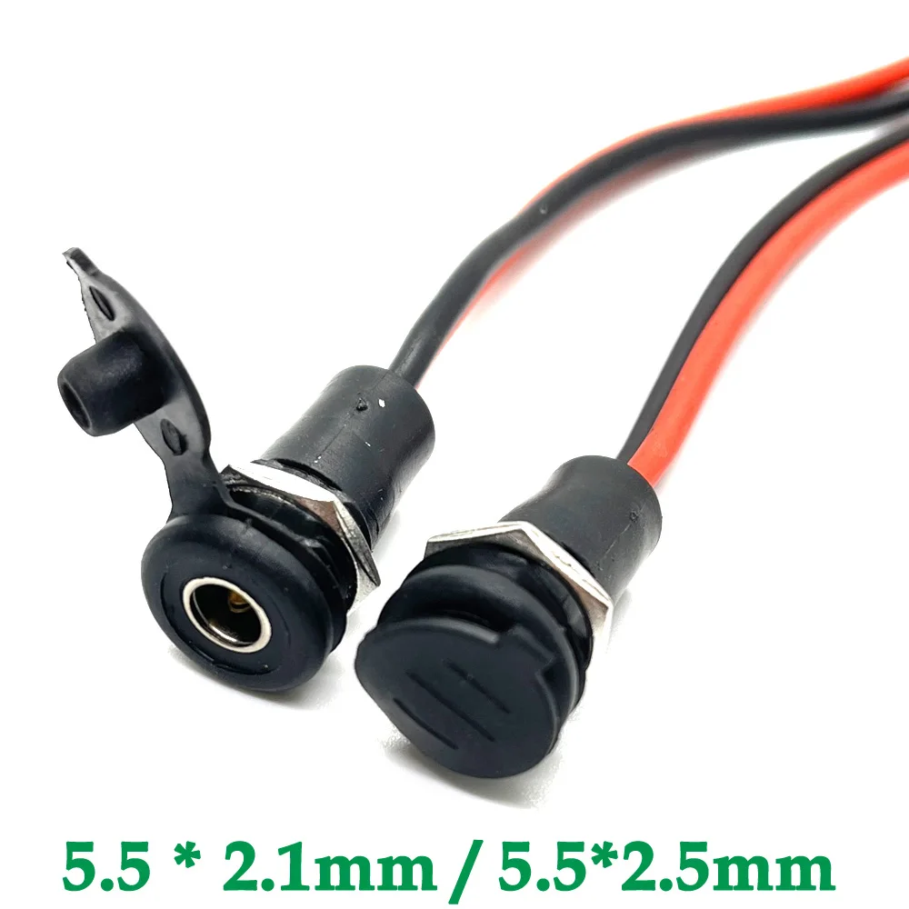 1-2 stücke DC power Weibliche Mit Kabel Verdrahtet 5,5*2,1 5,5*2,5mm DC Buchse Hohe Strom Alle männlich Weiblich Power Stecker Stecker Image