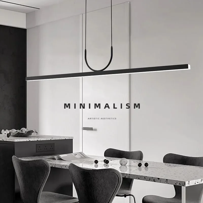 Nordic Minimalist Restaurant Kronleuchter Schwarz für Küche Insel Tisch Esszimmer Anhänger Lichter Wohnkultur Innen Beleuchtung Leuchte