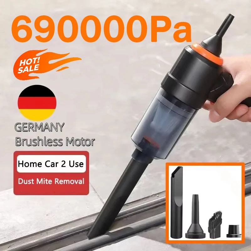 690000Pa Kabelloser Auto-Staubsauger 120W 1200mAh Hochleistungs-Staubsauger Schnurloser Handstaubsauger Tragbarer Auto-Staubsauger 2026 Neu Image