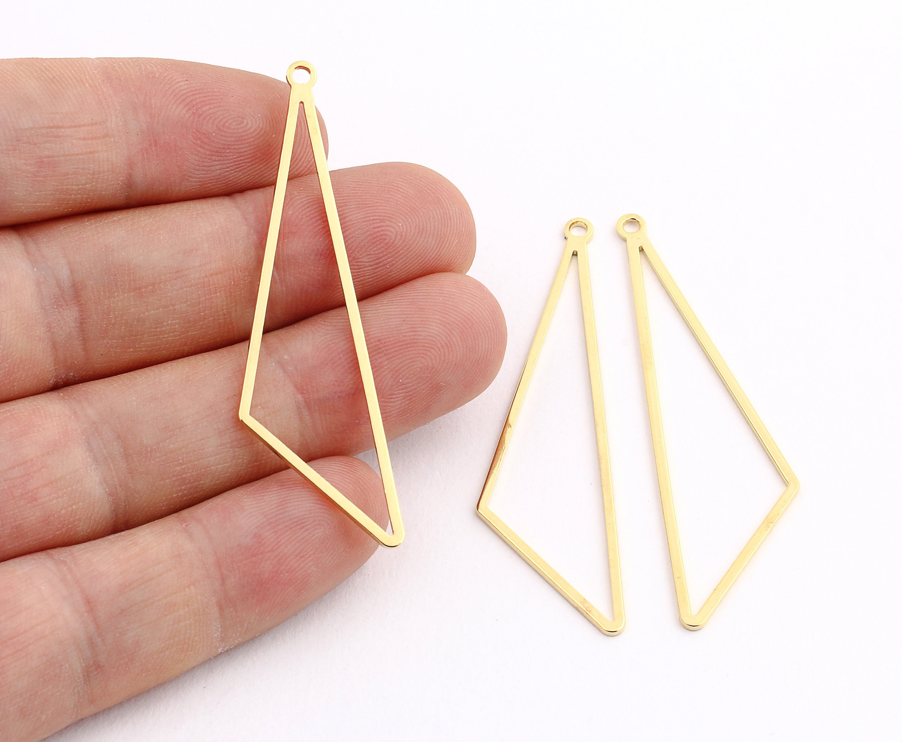 1 pcs 24k Shiny Gold Plated Geometric Charms, Geometric pendant , Oro Charms ,Geometric pendant , 15x56 mm, GLD-230