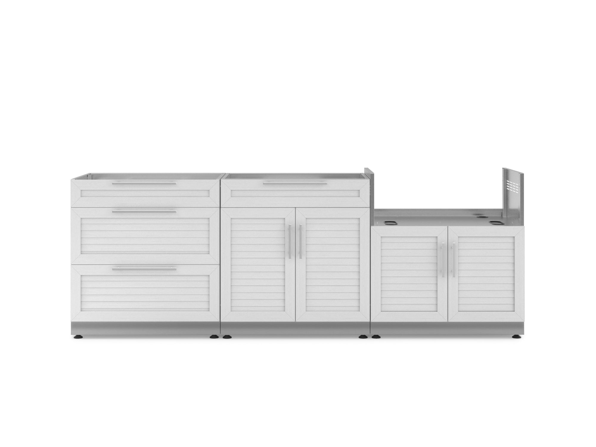 NewAge Outdoor Kitchens Stainless Steel 3-Piece Cabinet Set with 3-Drawer, Bar and Grill Cabinet
