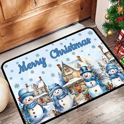 weicher Weihnachtsteppich aus Kristall-Samt Gemütliche Fußmatte für den Eingangsbereich, leicht zu reinigen Image