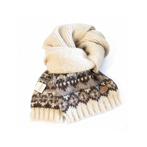 Weihnachtsstrickschal für Damen – kuschelig, weich, Fair-Isle-Muster, verschiedene Farben, perfekt für die Feiertage und als Wintergeschenk Image
