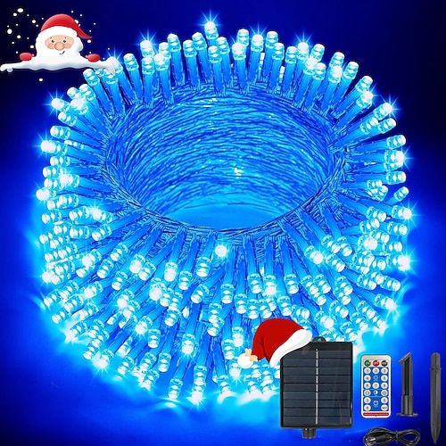 Outdoor-Solar IP44 wasserdicht Lichterkette Innen- und Außenhof Terrasse Hochzeit Feiertagsfeier Baumatmosphäre Dekorationslicht USB-Aufladung Fernbedienung 10/20/30/50/100M Image