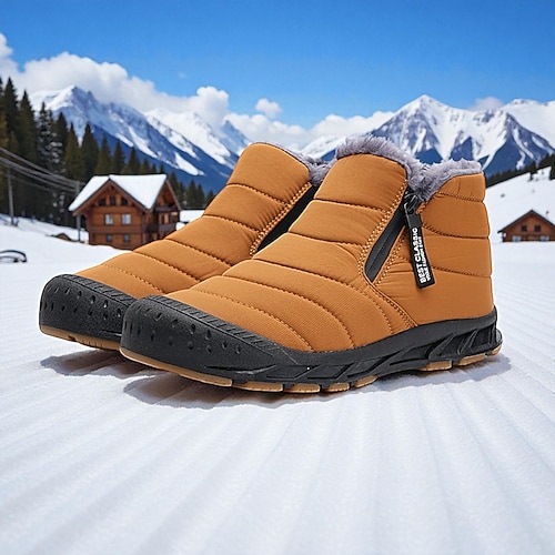 Wasserdichte, isolierte Herren-Schneestiefel – rutschfeste, warme Winterschuhe für Outdoor-Abenteuer und kaltes Wetter Image