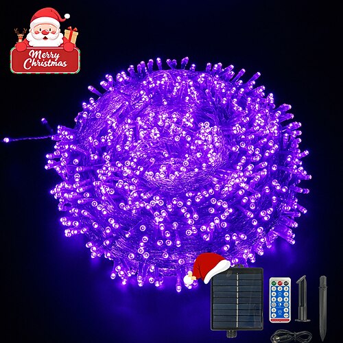 Outdoor-Solar IP44 wasserdicht Lichterkette Innen- und Außenhof Terrasse Hochzeit Feiertagsfeier Baumatmosphäre Dekorationslicht USB-Aufladung Fernbedienung 10/20/30/50/100M Image