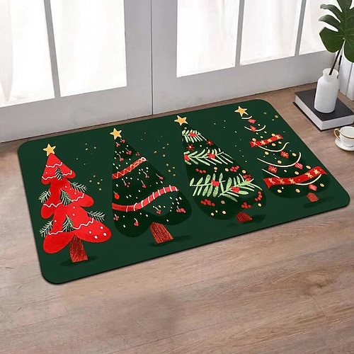 weicher Weihnachtsteppich aus Kristall-Samt Gemütliche Fußmatte für den Eingangsbereich, leicht zu reinigen Image