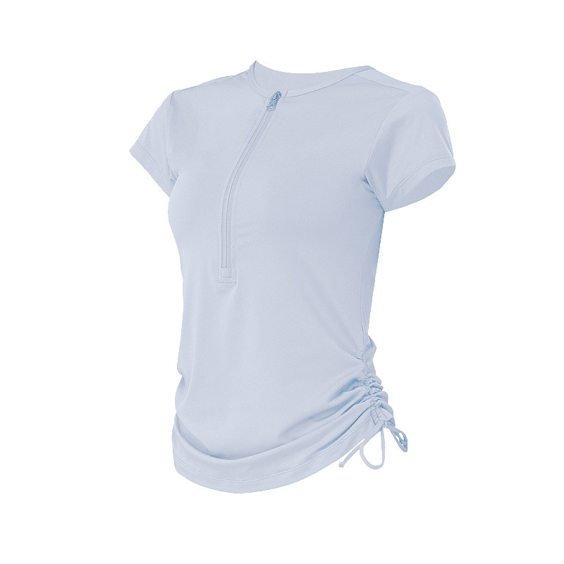 Women's Solid Colored Workout Tee Workout Tops Elastic Sweat-Wicking Breathable Tennis Pickleball Yoga Crew Neck Top White Pink Blue Tennis Clothing