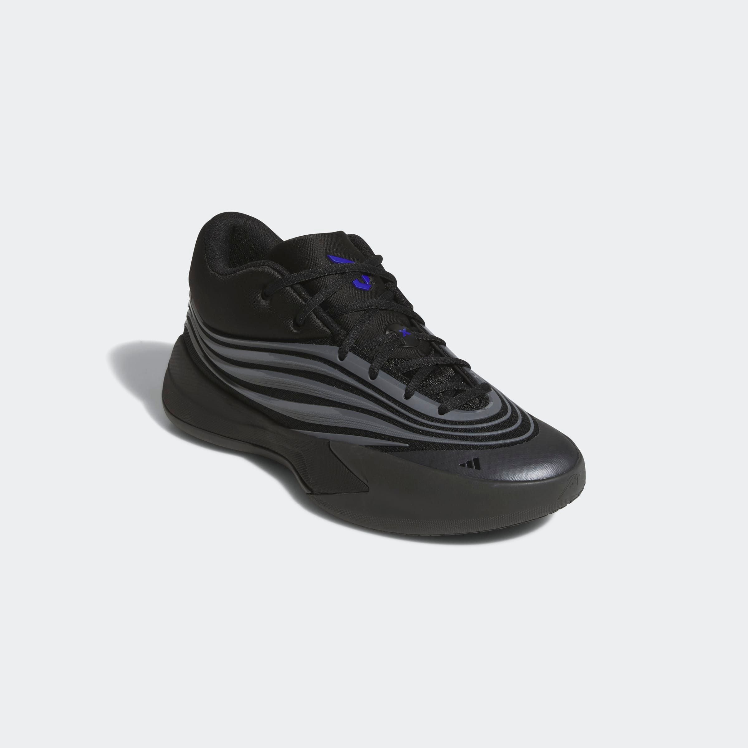 Basketballschuh ADIDAS PERFORMANCE "DAME X", Damen, Gr. 42,5, schwarz (core schwarz, iron metallic, lucid blau), Synthetik, Textil, Schuhe, Signature-Schuh von Damian Lillard