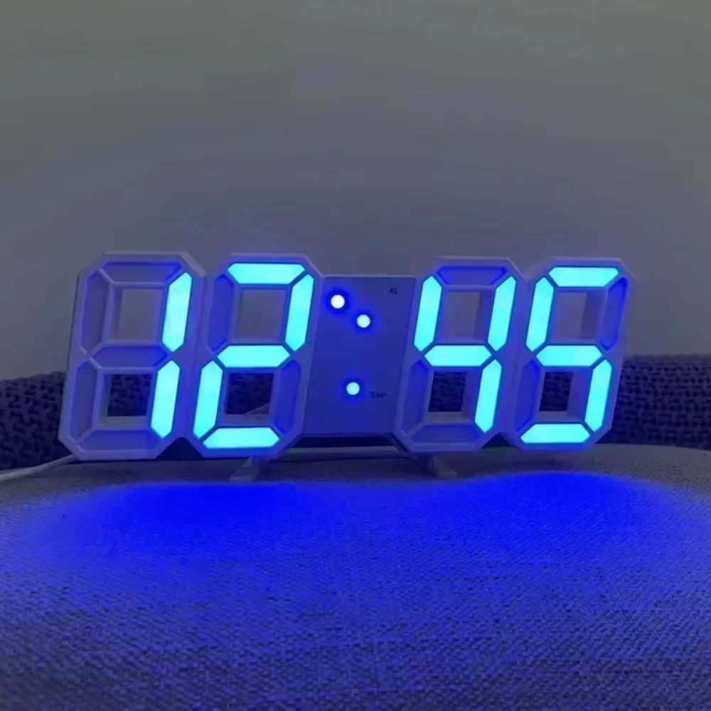 Modern LED Digital Wall & Desk Clock Sleek Alarm Clock For Home & Office black And White