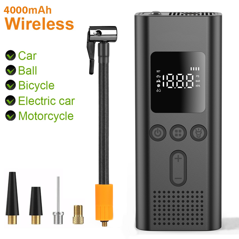 Portable Electric Tire Inflator, Wireless Air Pump, Car Motorcycle Bicycle Air Compressor Portable Electric Tire Inflator, Wireless Air Pump, Car Motorcycle Bicycle Air Compressor