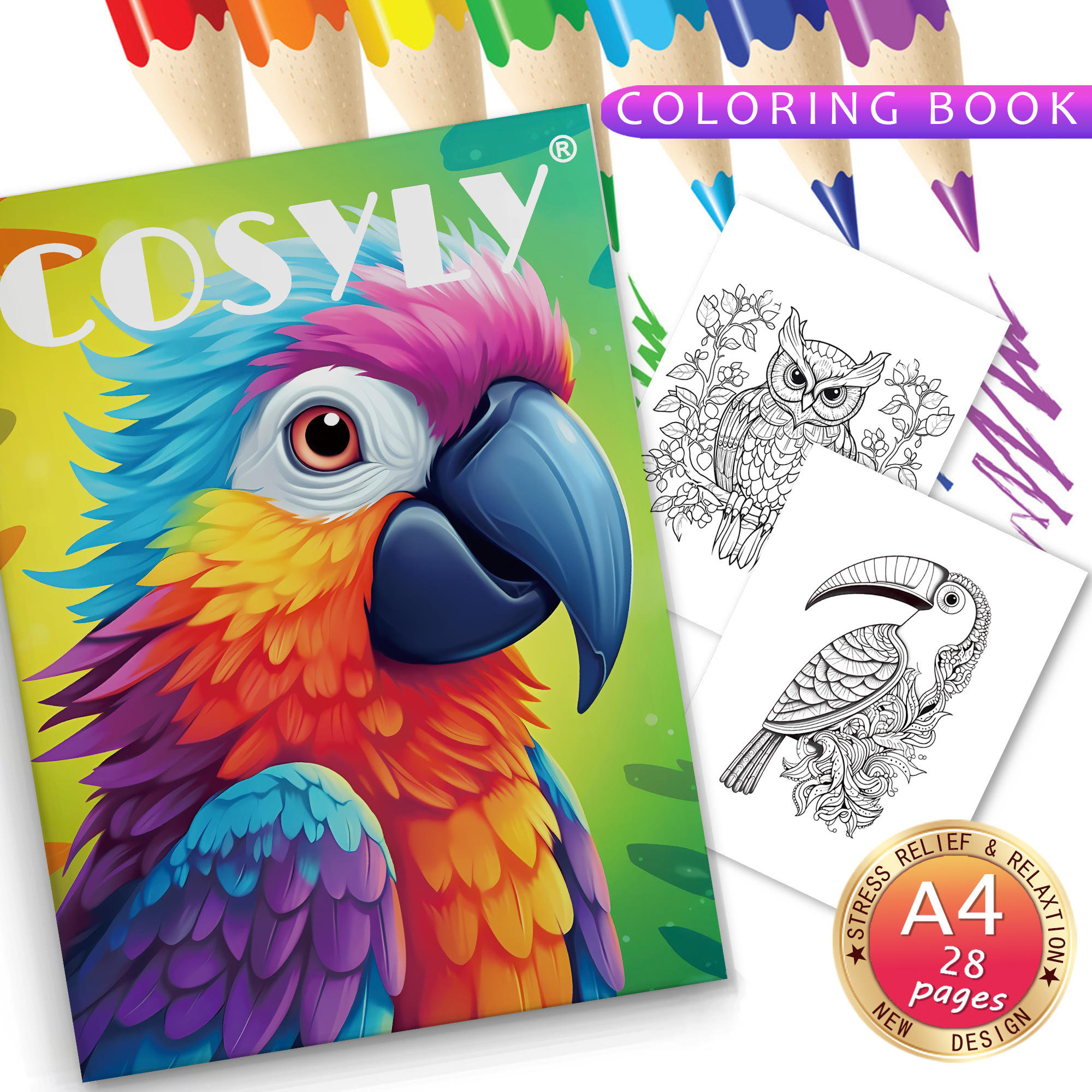 Exquisite Animal Character Coloring Book, With Mandala Flowers, For Stress Relief And Relaxation christmas Tree