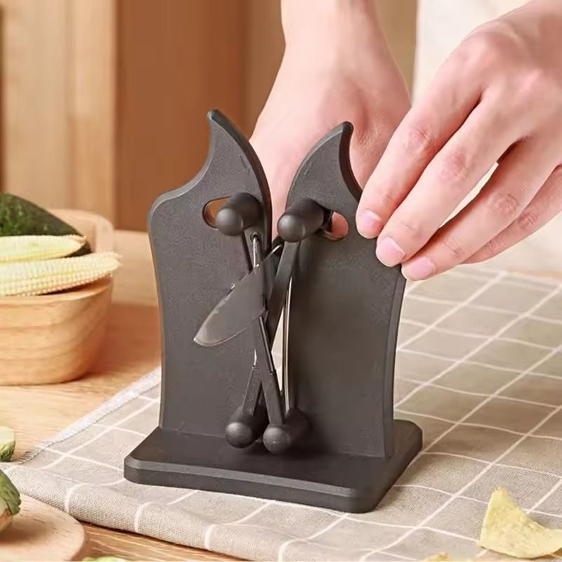 Household Knife Sharpener Multifunctional Kitchen Sharpening Stone black