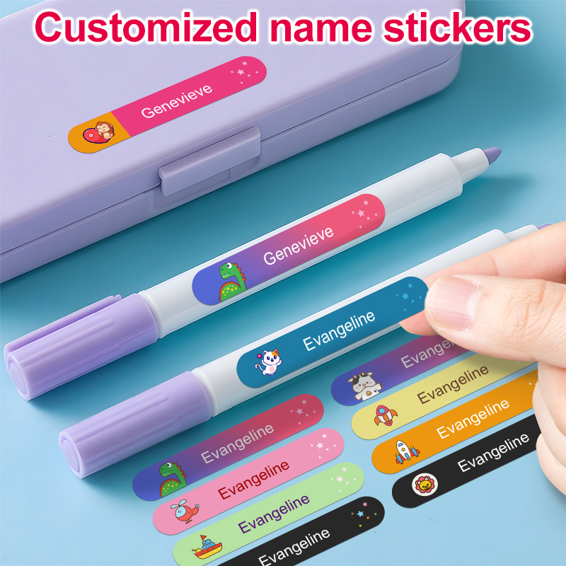Customized Durable Matte Name Stickers, Water Resistant Labels For Kids Bottles, Lunch Boxes, And School Supplies b 120pcs 4.9x0.9cm