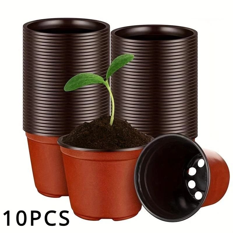Plastic Plant Nursery Pots 4 Inch 10 Piece Set 15cm 10pcs