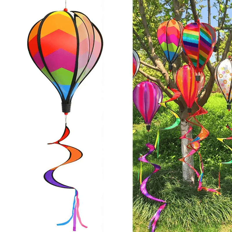 AeroTwist Hot Air Balloon Wind Spinner Rainbow Hanging Garden Windmill Decor AeroTwist Hot Air Balloon Wind Spinner Rainbow Hanging Garden Windmill Decor