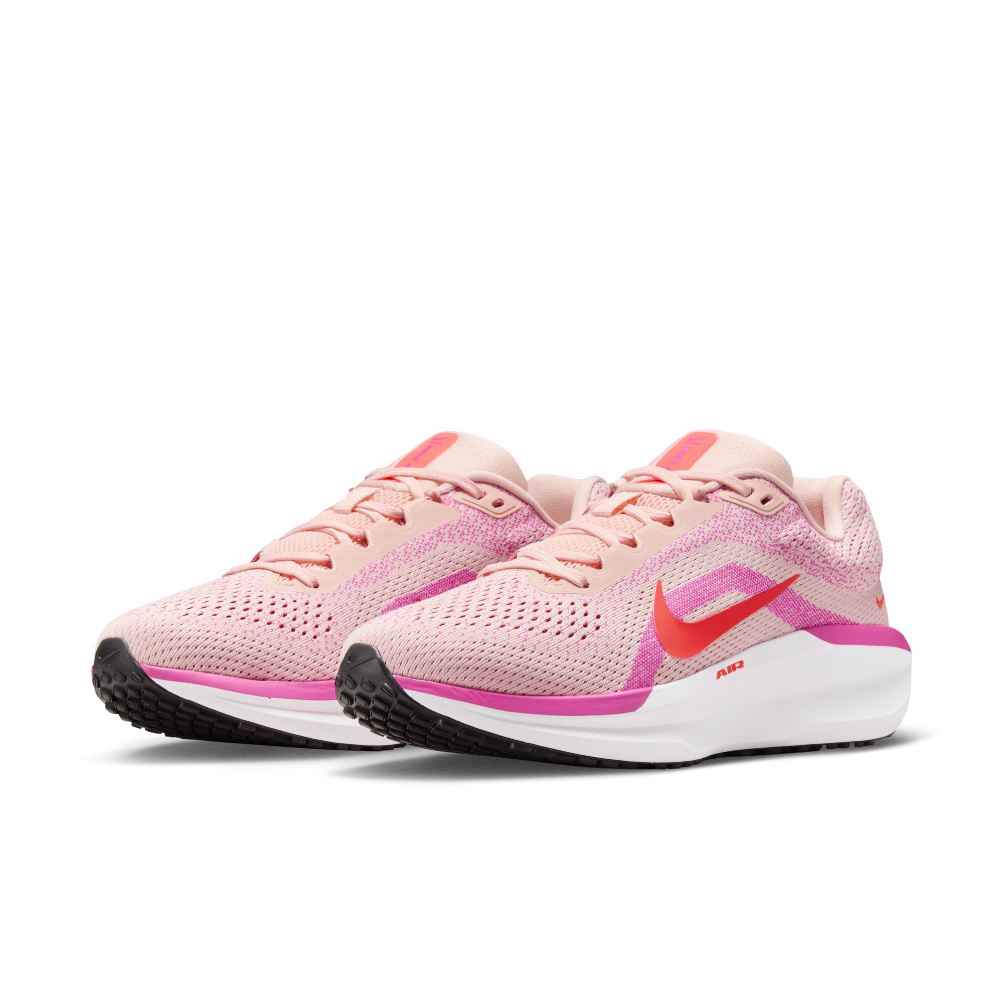 Laufschuh NIKE "WMNS AIR WINFLO 11", Damen, Gr. 40, washed coral, bright crimson, fire pink, Textil, Schuhe Laufschuh