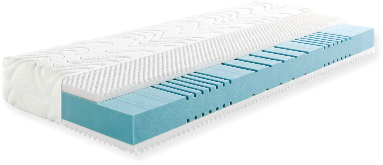 Kaltschaummatratze FAN "fan 7-Zonen-Kaltschaummatratze mit Noppenschaumauflage", weiß, neutral, B:140cm H:23cm L:200cm, Bezug: 38% Baumwolle, 33% Polyamid, 29% Polyester. Steppfüllung: 100% Polyester, Matratzen