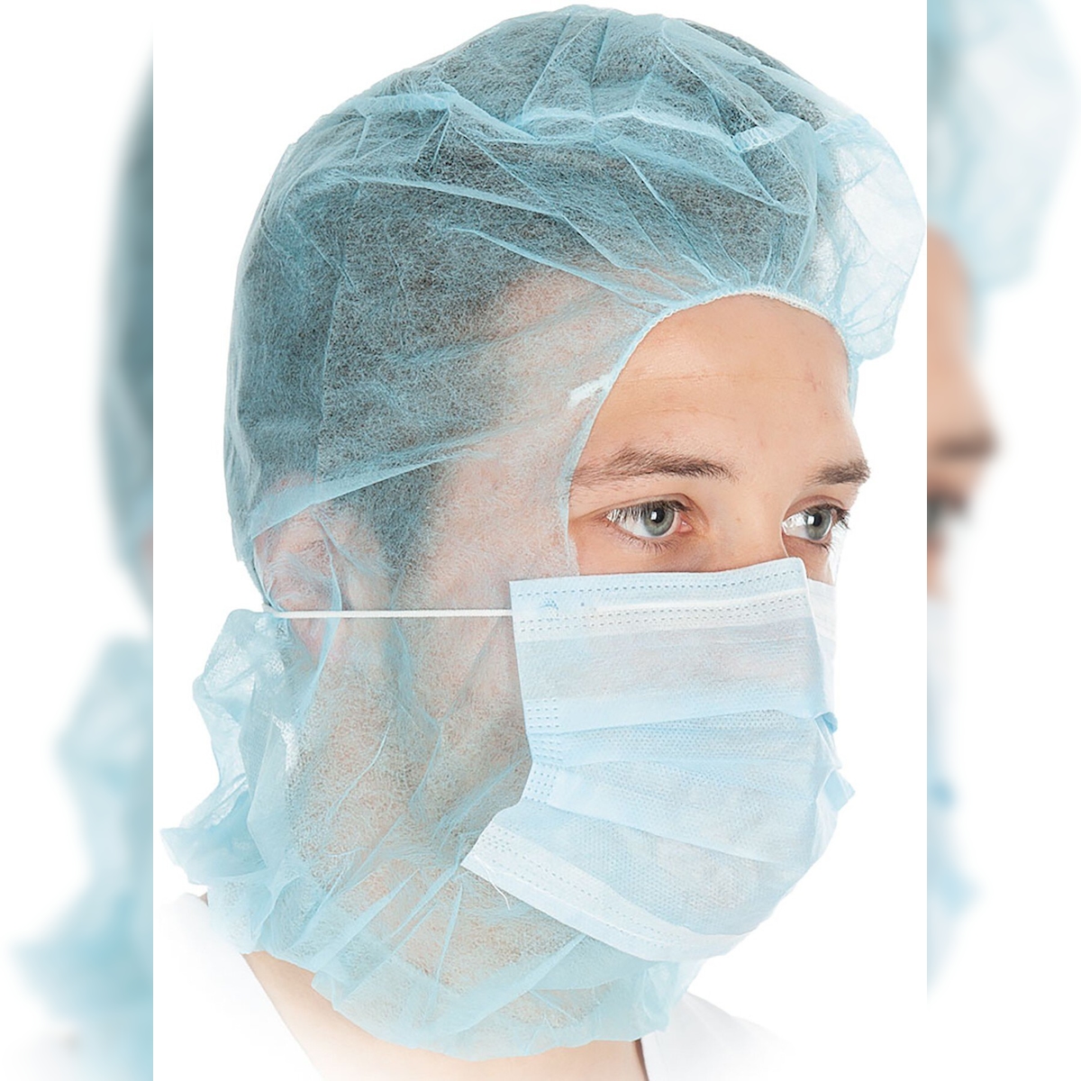 FRANZ MENSCH Hygostar Astro-Haube mit 2-lagigem Mundschutz, blau Image