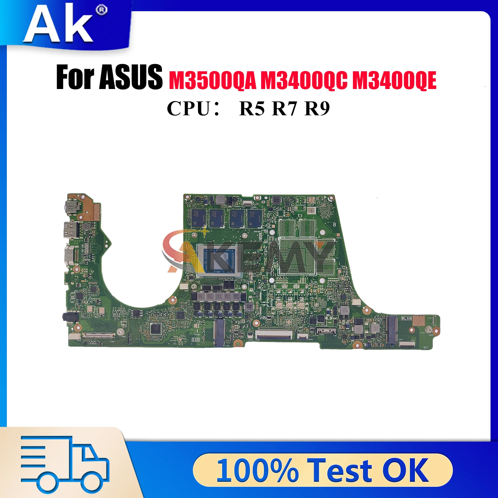 M3500QA Laptop Motherboard Für ASUS VivoBook D3500Q M3401Q M3400QE M7600Q M3500Q M7400Q M3400QC M3400Q Mainboard W/ R5 R7 R9 CPU Image