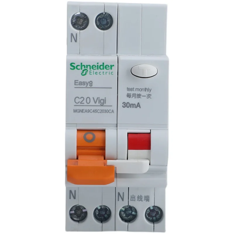 Schneider Electric EA9C45 Auslaufschutz 1P+N 6A 10A 16A 25A 32A 40A Auslaufschutzschalter Doppelkabelung Image