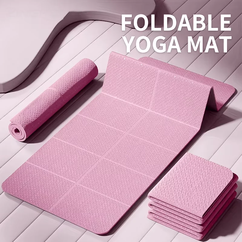 Foldable Yoga Mat Mute Eco Friendly Folding Travel Fitness Exercise Double Sided Non-Slip For Pilates & Floor Workouts Dance