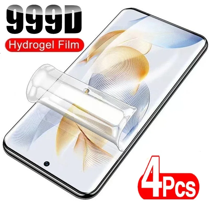 4-teiliger Hydro gel film für vivo x100 ultra 90 80 70 60 50 pro plus v30 v23 v21 Displays chutz folie für iqoo 10 9 8 pro Image