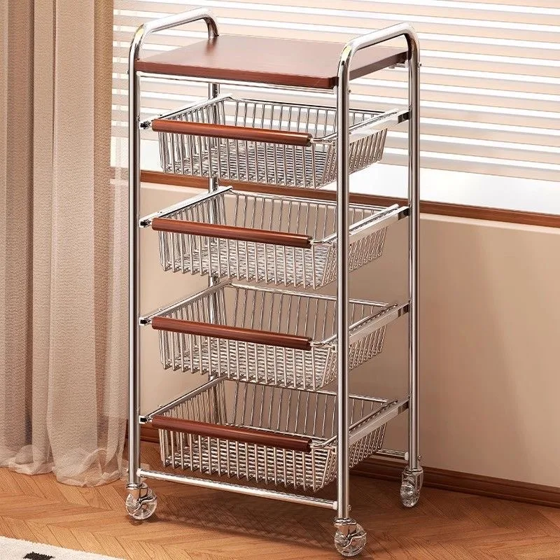 Wohnzimmer Mobile Snack Warenkorb Gemüse Obst Lagerung Rack Home Küche Organizer Tragbare Bar Caddy Image