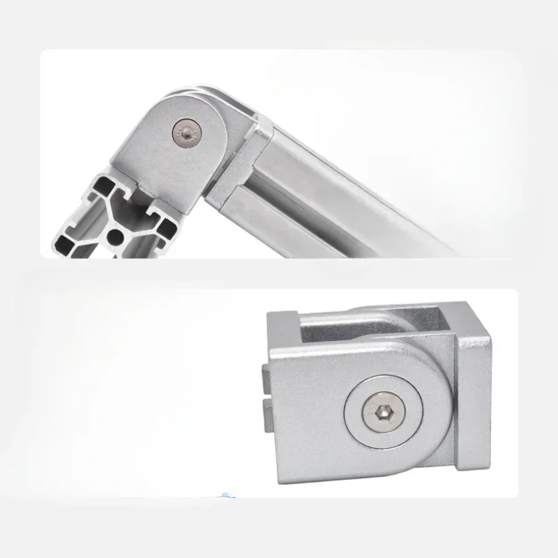 Flexibler Scharnier-Drehgelenkverbinder aus Zinklegierung für Aluminium-Strangpressprofil. 24 mm Glastürscharnier. Aluminium-Profilbeschläge
