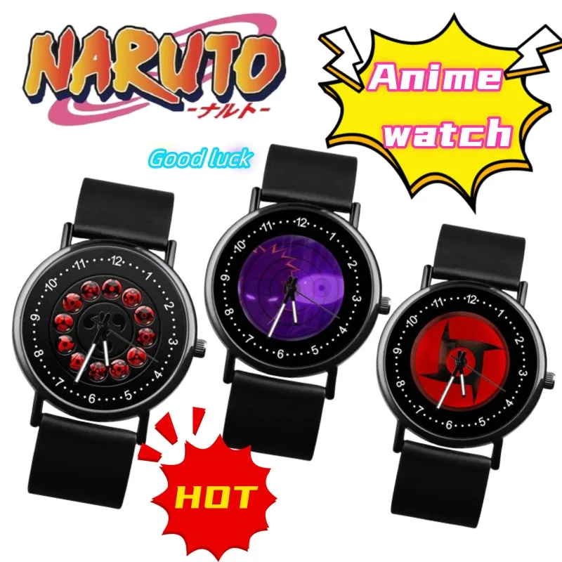 NARUTO Uzumaki Naruto Uchiha Sasuke Hoher Farbwert Neue kreative wasserdichte Freizeituhr Cartoon männliche und weibliche Studentenuhr Image