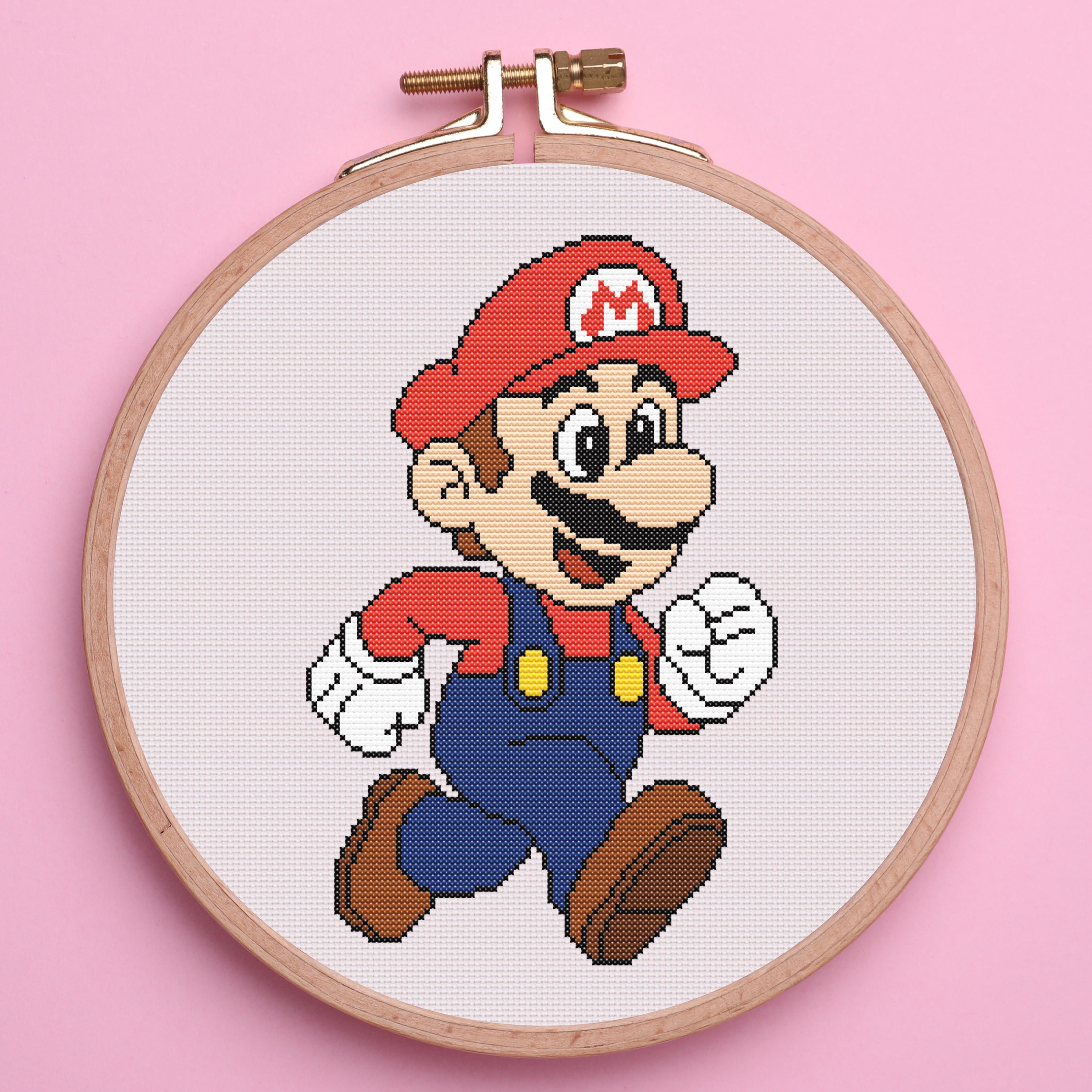 Schema punto croce Mario. Schema punto croce divertente. Schema punto croce facile. Schema punto croce PDF. Schema punto croce videogioco.