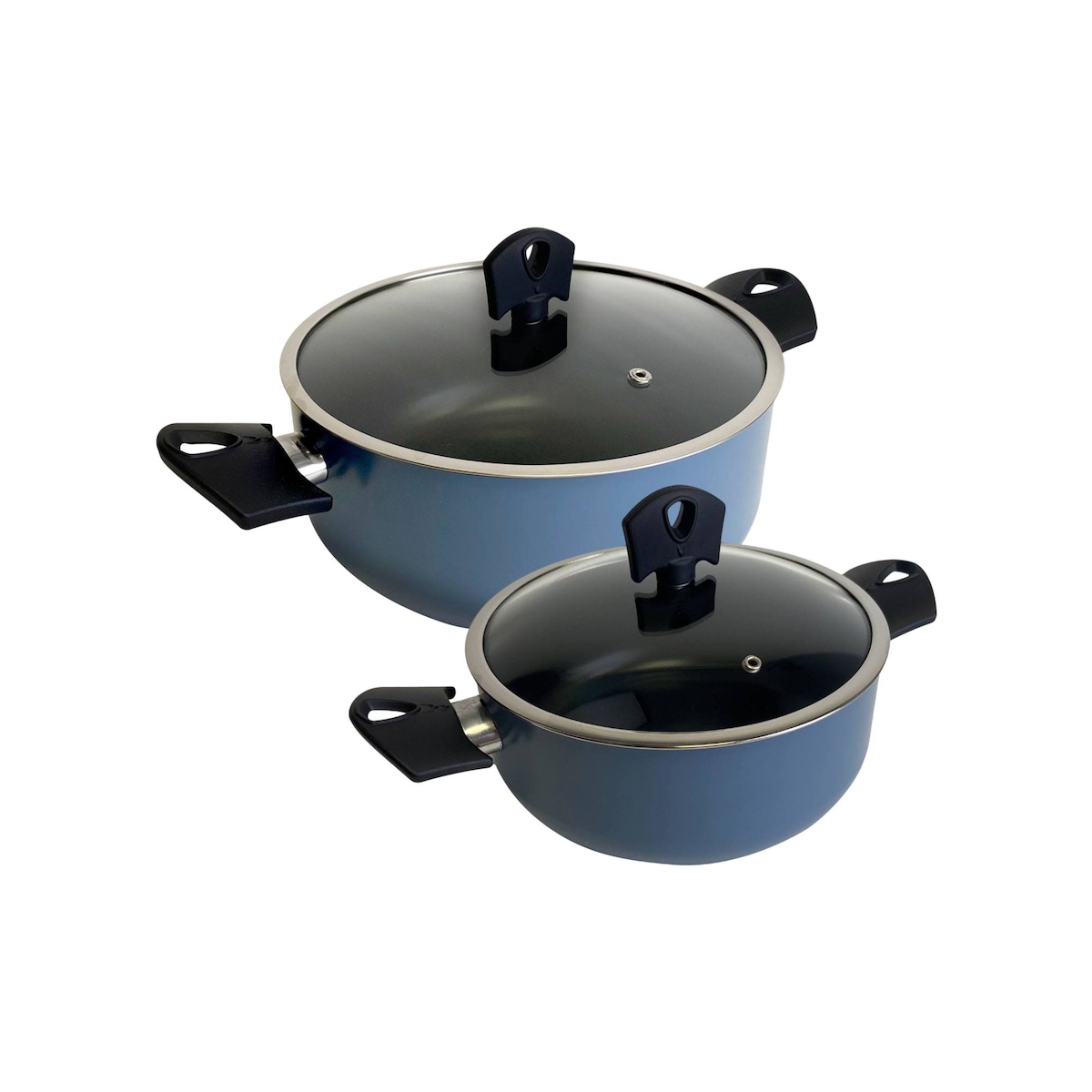 San Ignacio Noia - Set aus 2 Auflaufformen Ø20/Ø24cm mit Deckeln aus gepresstem Aluminium, Blau Image