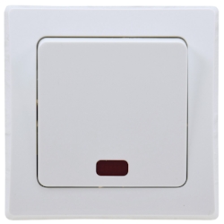 ChiliTec DELPHI Kontroll-Schalter mit Lämpchen 250V AC / 10A, inkl. Rahmen, UP, weiß Image