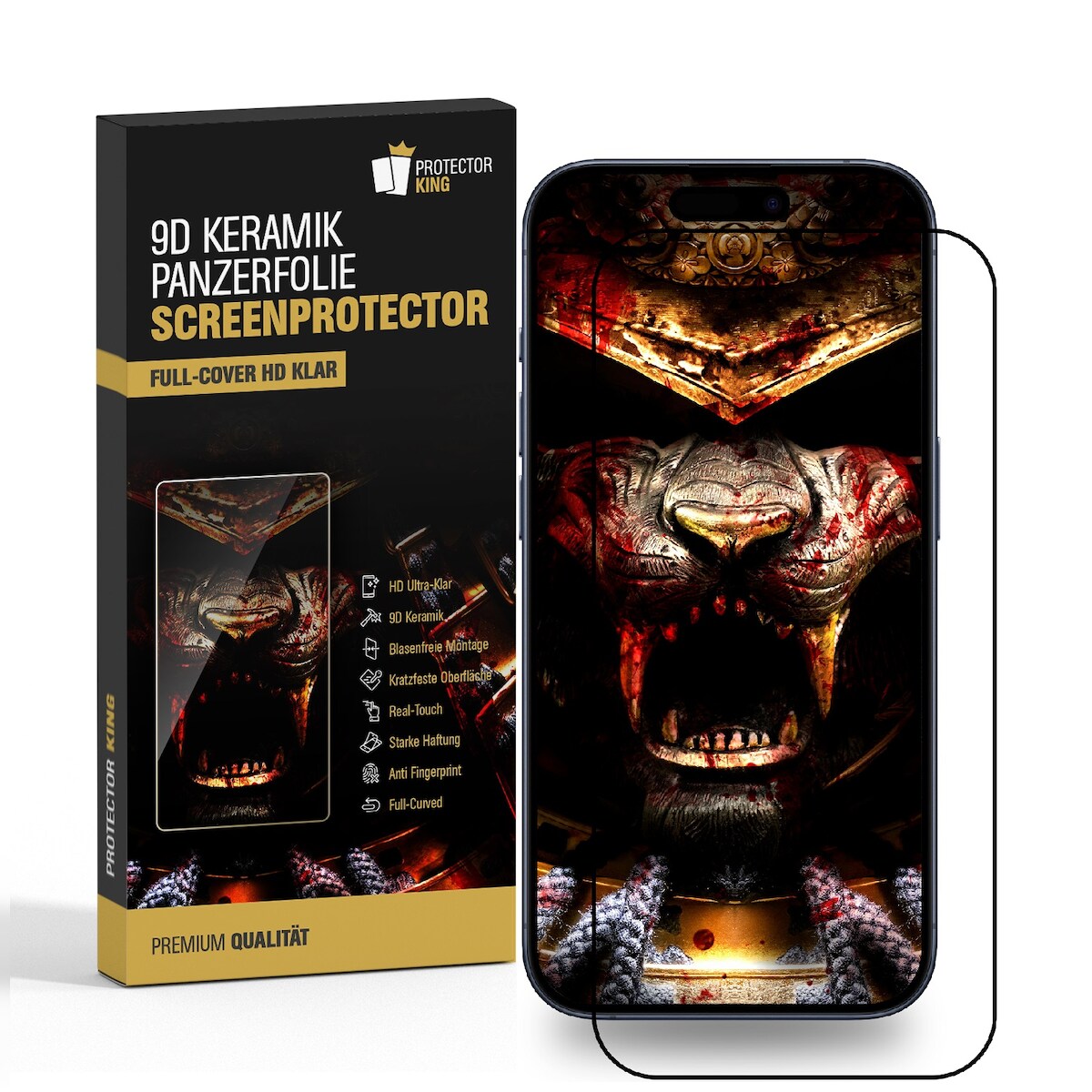 2x Keramik-Glass für iPhone 16 Plus FULL COVER 3D KLAR Displayschutz Schutzglas Schutzfolie Panzerfolie Panzerglas Screen-Protector Image