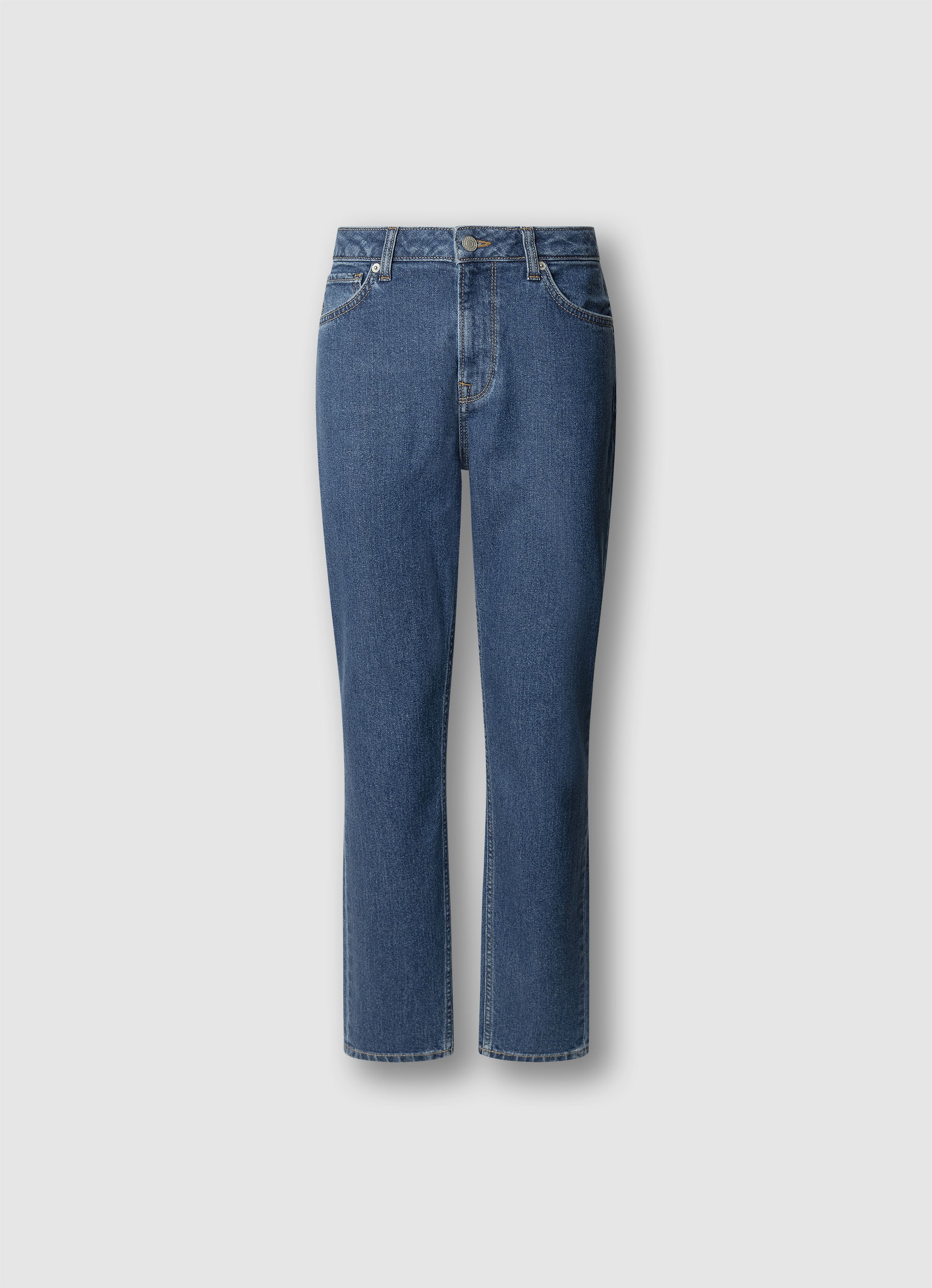 High-waist-Jeans PEPE JEANS "TAPERED JEANS HW", Damen, Gr. 30, Länge 30, mid blau, Denim/Jeans, Obermaterial: 99% Baumwolle, 1% Elasthan, gerade, unten schmal lang, Jeans High-Waist-Jeans