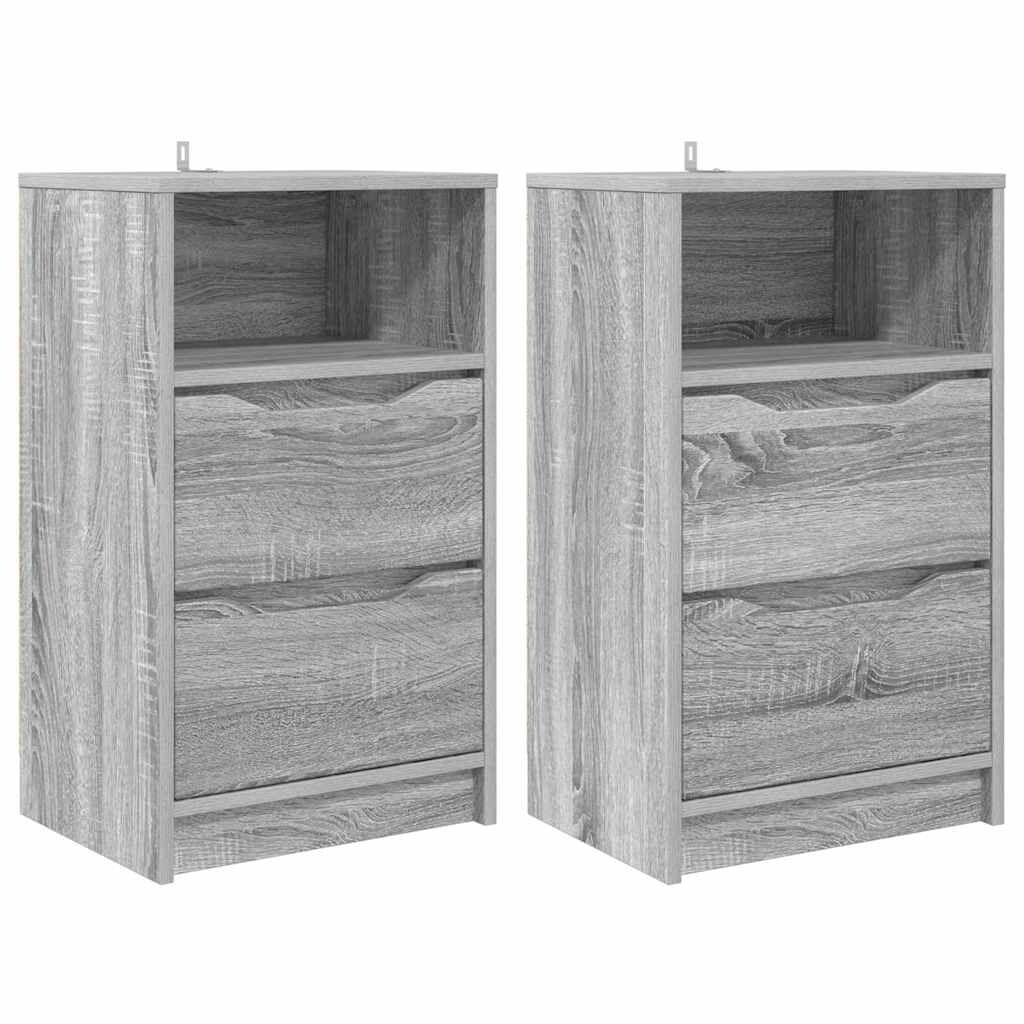 vidaXL Nachttische 2 pcs Graues Sonoma 40 x 30 x 467 cm Holzwerkstoff Image