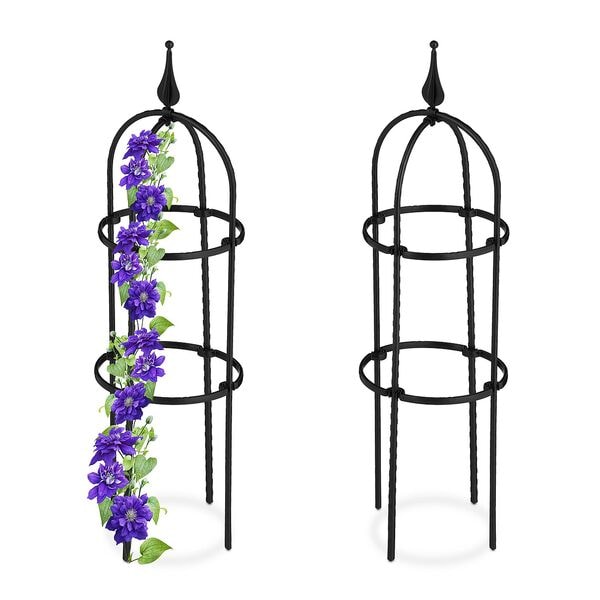 relaxdays 2er-Set Rankhilfe 70 x 20 cm schwarz Image