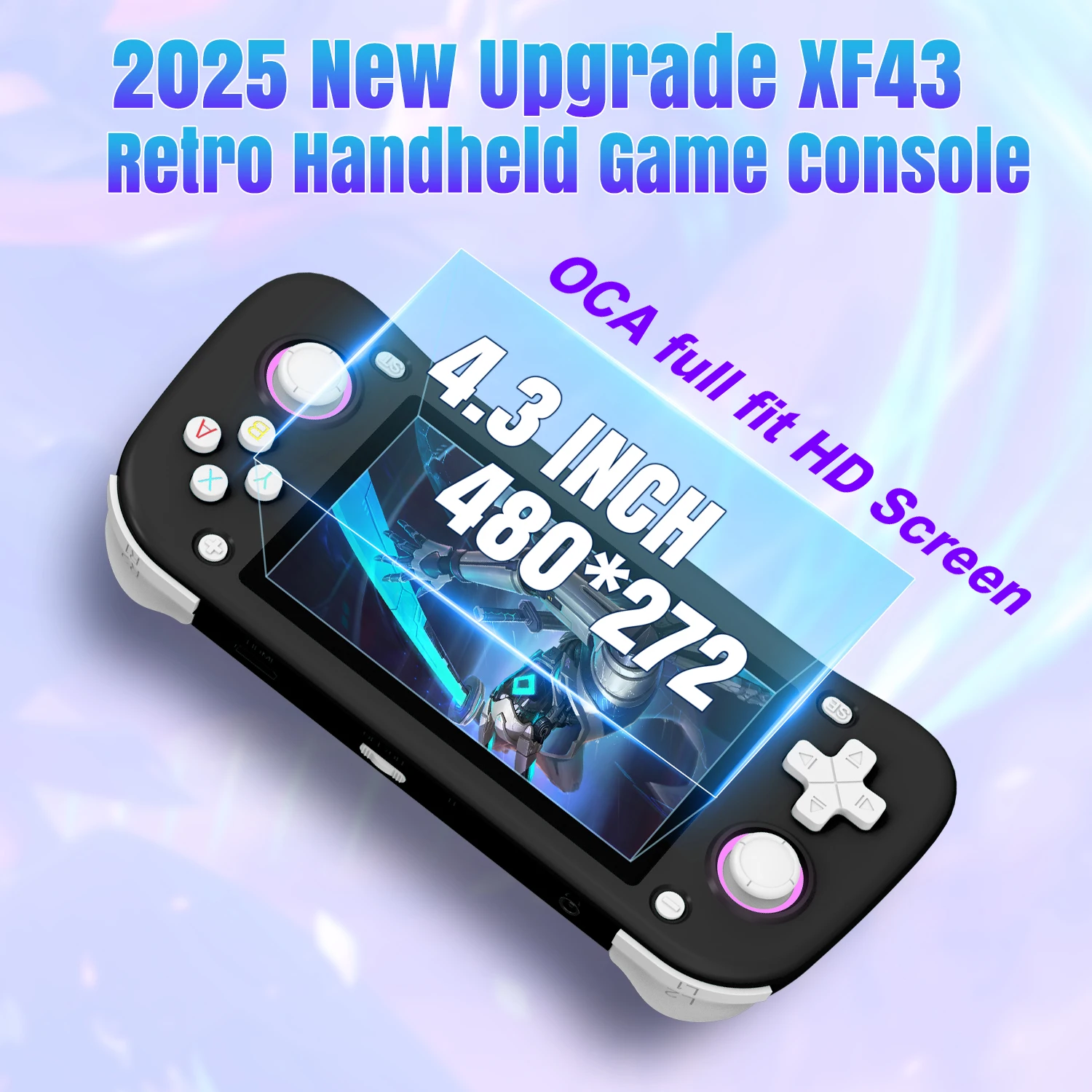 Open Source XF43 Retro Handheld-Spielekonsole 4,3-Zoll-IPS-Bildschirm Linux-System 20000+Spiele Party Tragbarer Taschenvideoplayer Image