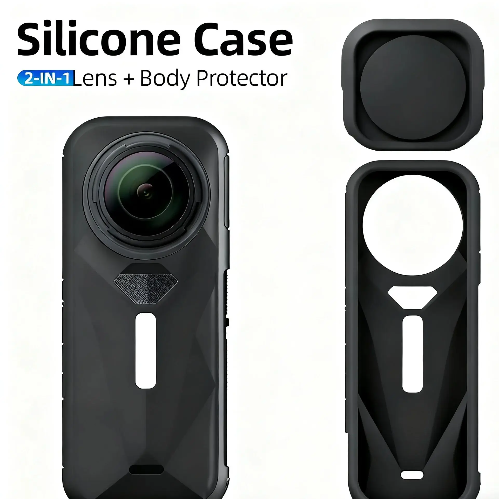 Objektivdeckel + Silikonhülle für Insta 360X5 Objektivschutzhülle Kamera Körperschutzhülle für Insta360 X5 Zubehörset Image