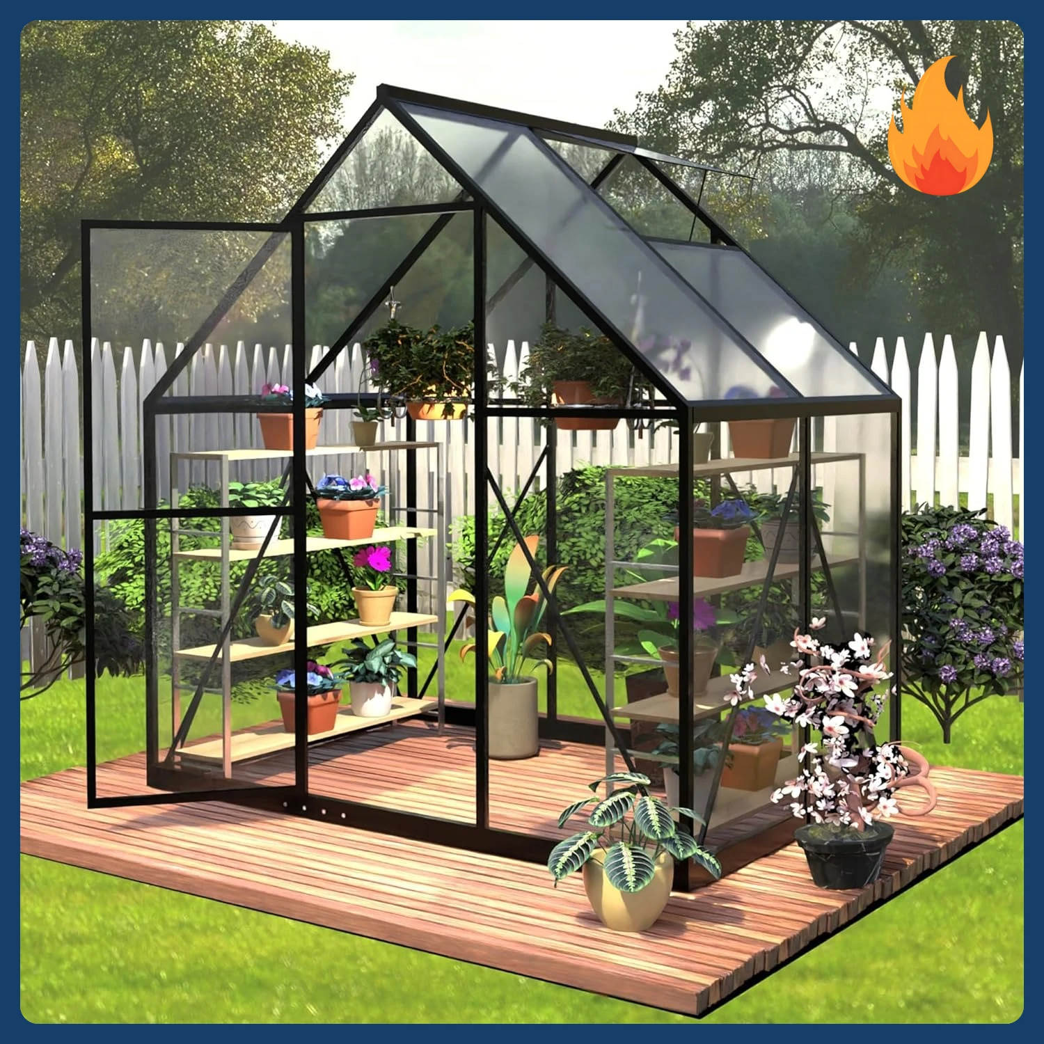 [New Arrival!]6 x 4 FT Polycarbonate Greenhouse, Winter Greenhouses for Outdoors,Outdoor Greenhouse with Roof Air Vent, Heavy Du