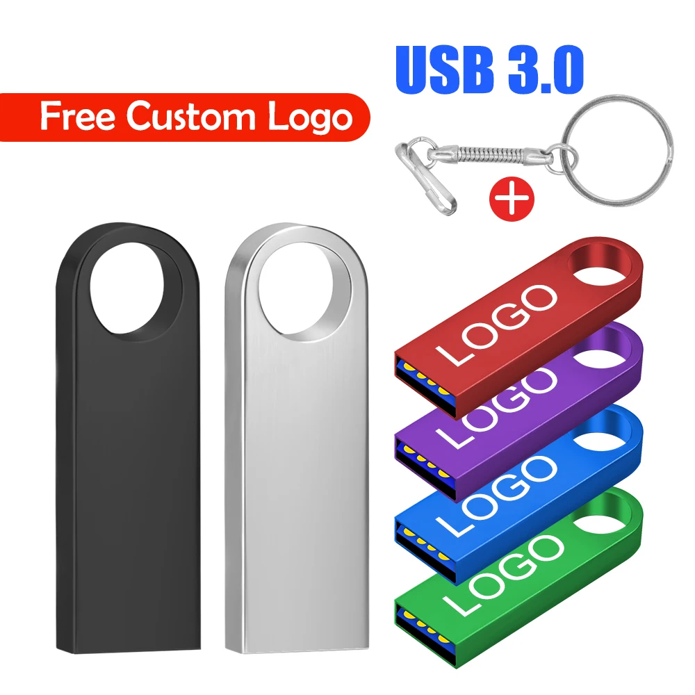 Heißer Verkauf Metall Schlüsselanhänger 3,0 USB-Stick 128 GB Pen Drive 8 GB 16 GB 32 GB 64 GB Speicher U Stick 3. 0 Hochgeschwindigkeits-Stick Image