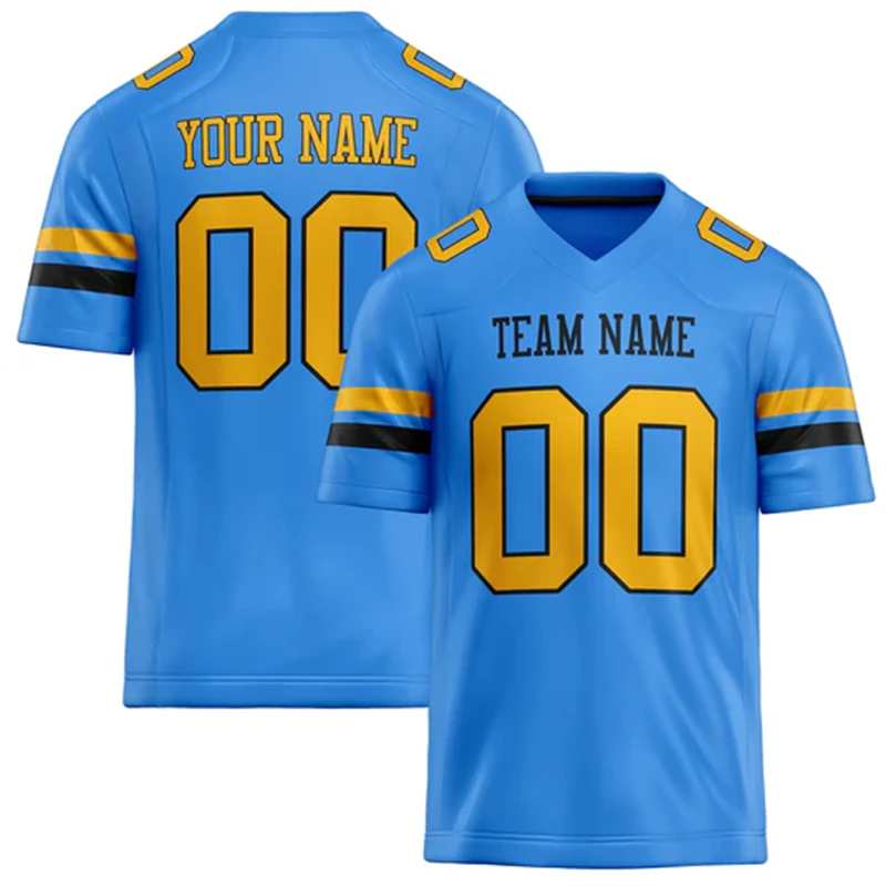 Customized Team Name Number Name Rugby T-shirts Personalized DIY Electric Blue Mens Sports T Shirt Loose Quick Dry Team Uniforms