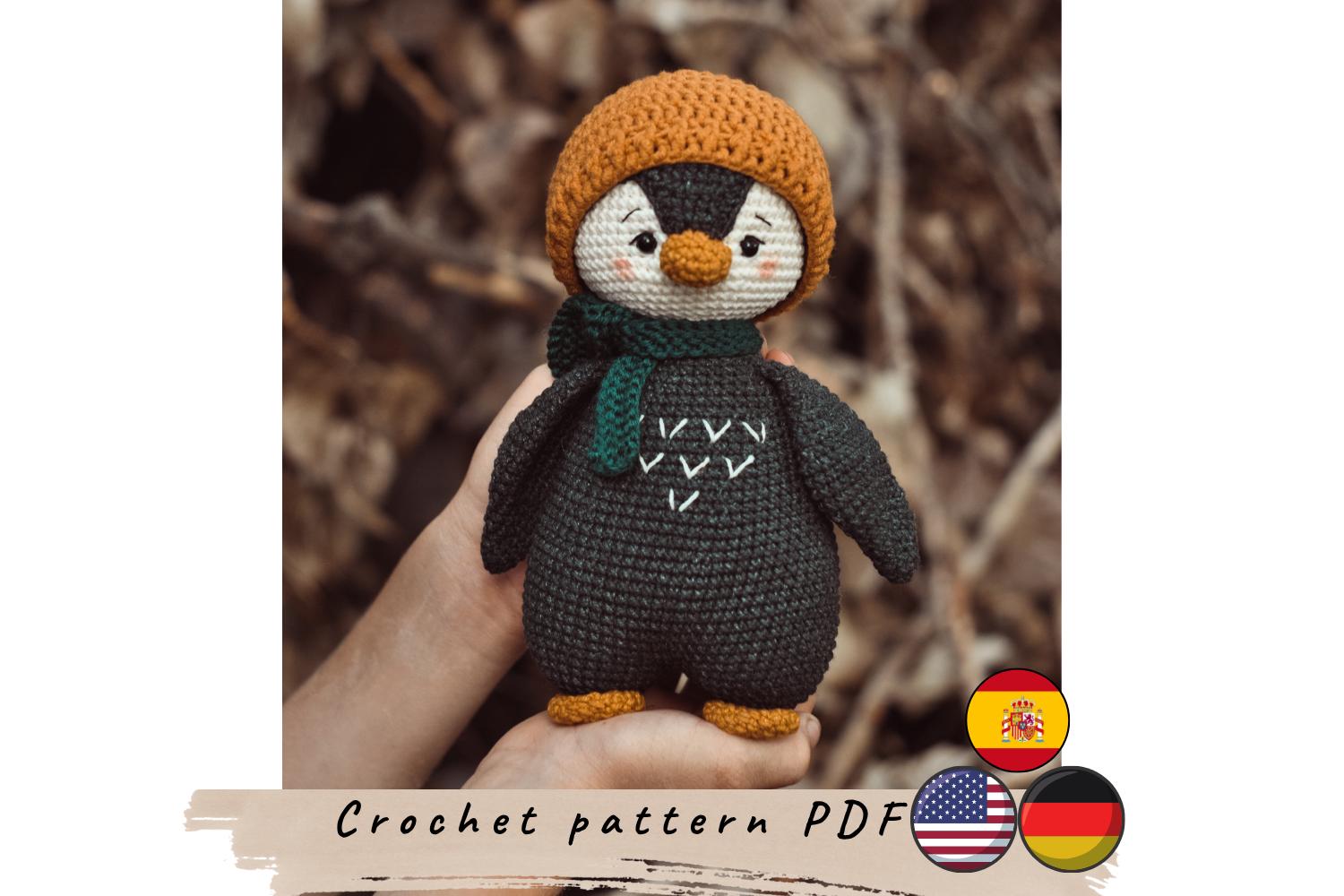 Schema all'uncinetto per un pinguino. Schema per un pinguino amigurumi. Schema per un giocattolo all'uncinetto. Schema per un giocattolo natalizio. Si