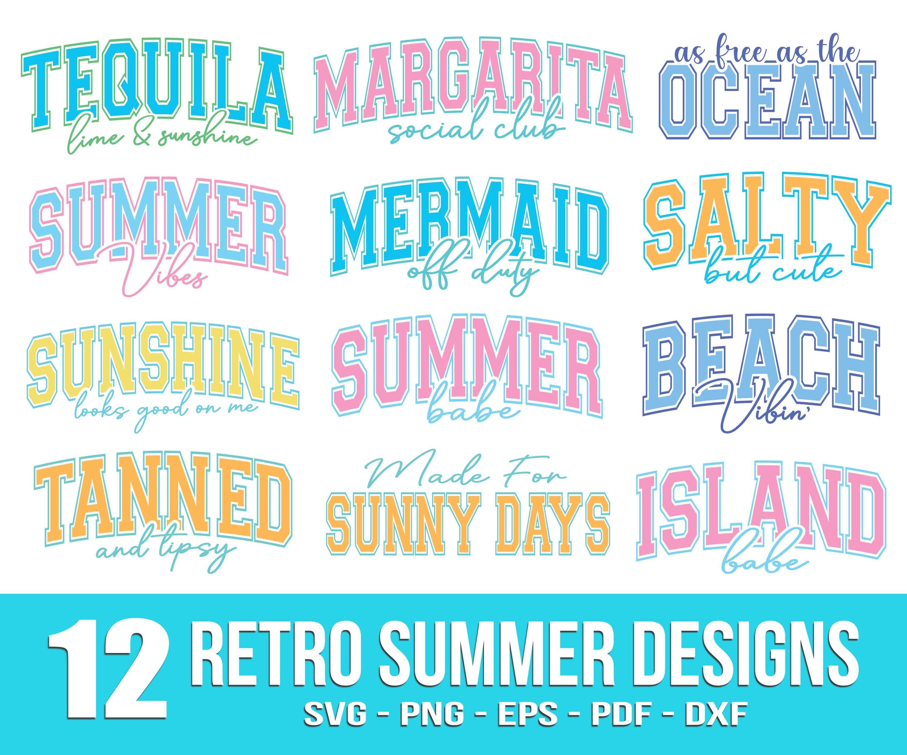 Svg estate retrò PNG, pacchetto Svg estate, pacchetto Svg spiaggia, vacanza Svg, vita da spiaggia Svg, Svg tropicale, pacchetto sublimazione estiva, s