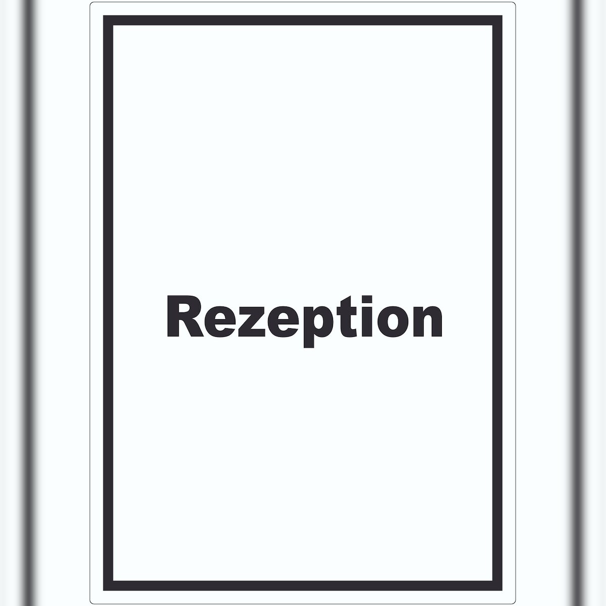 HB-Druck Rezeption Aufkleber mit Text Anmeldung Eingang hochkant A8 (52x74mm) Image