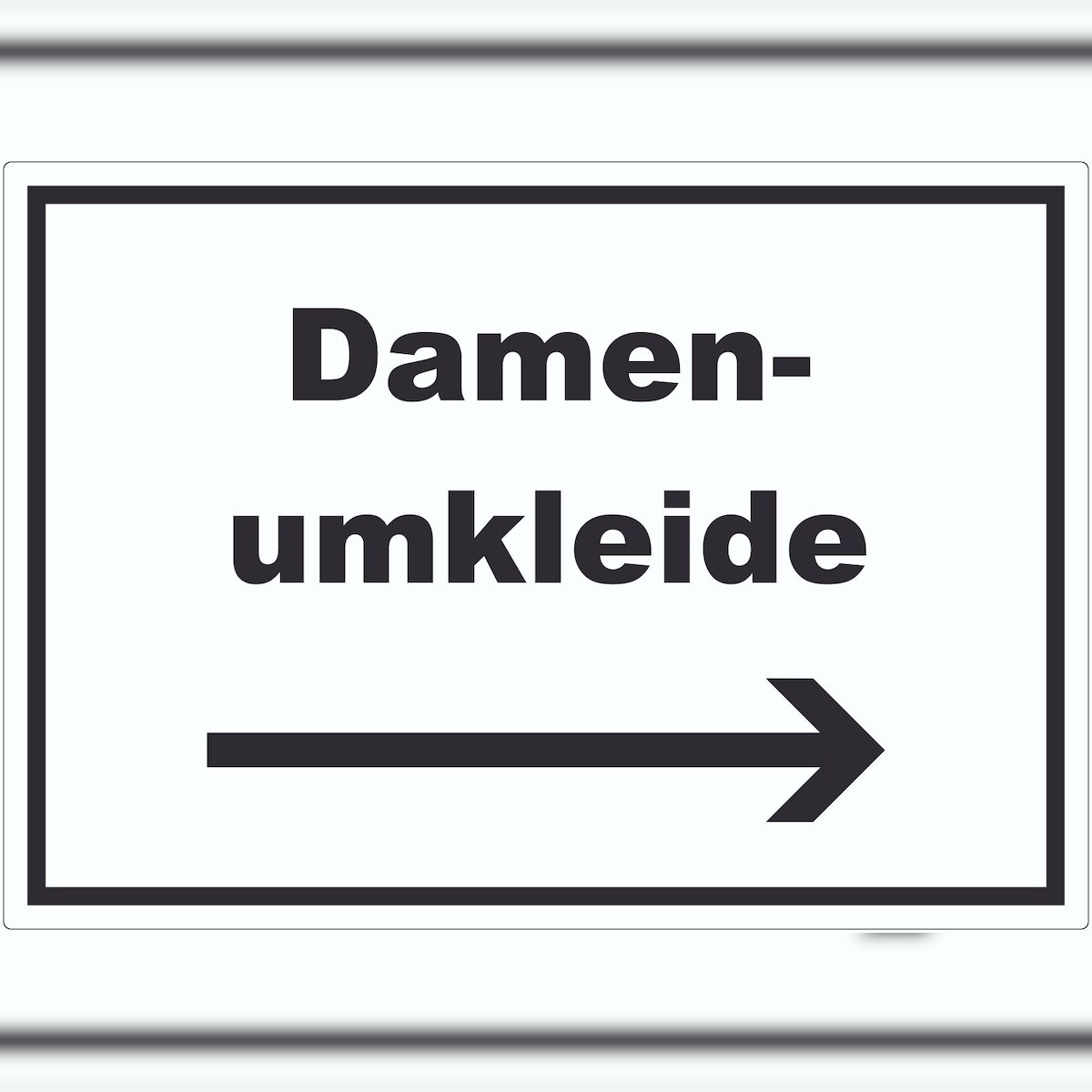 HB-Druck Damenumkleide Aufkleber mit Text und Richtungspfeil rechts waagerecht A6 (105x148mm) Image