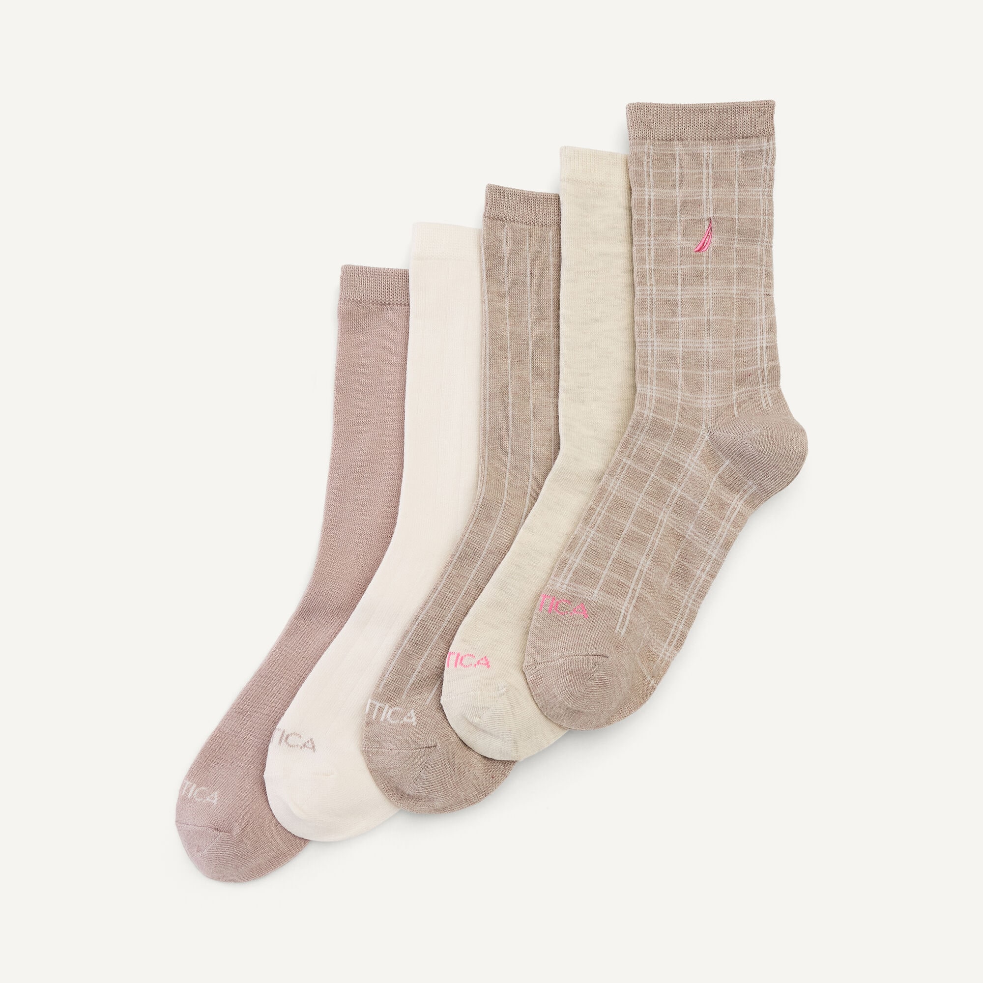 Nautica Women's Dress Socks, 5-Pack 246 (Paddle Brown), OS