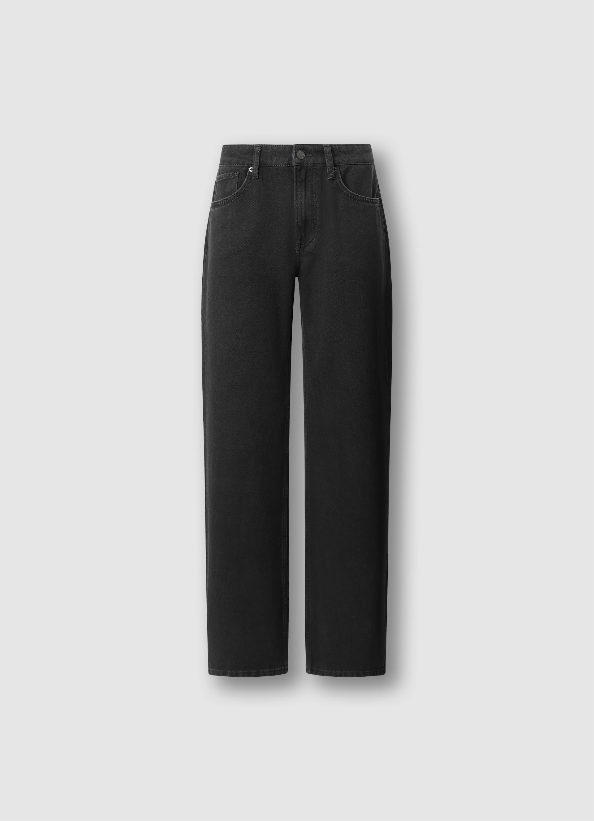 Loose-fit-Jeans PEPE JEANS "LOOSE ST JEANS LW NICKY", Damen, Gr. 29, Länge 32, dunkelblau, Denim/Jeans, Obermaterial: 100% Baumwolle, loose fit lang, Jeans, mit geradem Bein